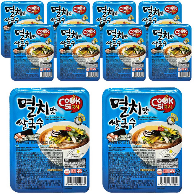 쿡시 멸치맛 쌀국수, 92g, 10개