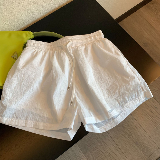 糖果色寬鬆休閒運動短褲女2025夏季薄款高腰百搭闊腿褲速乾熱褲子