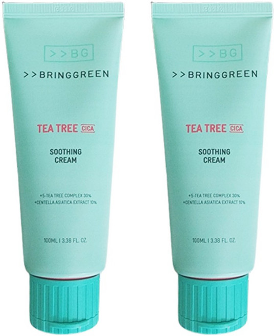 브링그린 티트리 시카 수딩 크림 플러스 100ml 강력한 수분 진정 효과, 2개