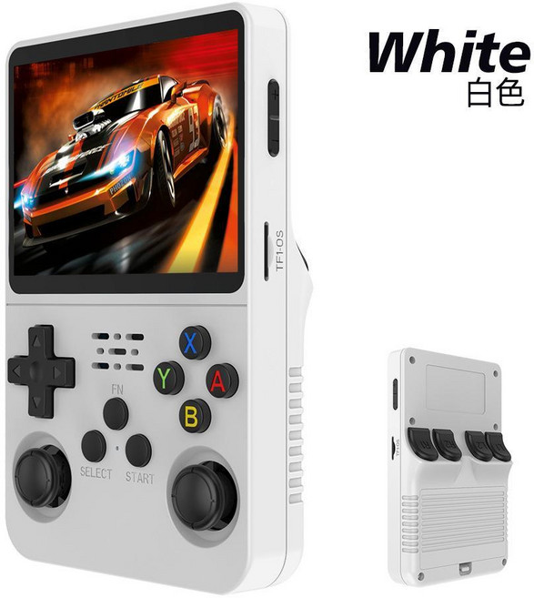 R36S 掌上遊戲機 開源WiFi對打, 白色128G Arkos版
