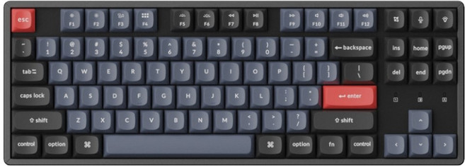 키크론 K8 PRO 알루미늄 RGB 핫스왑 커스텀 기계식 유무선겸용 텐키리스 키보드, 혼합색상, K8P J3, 갈축