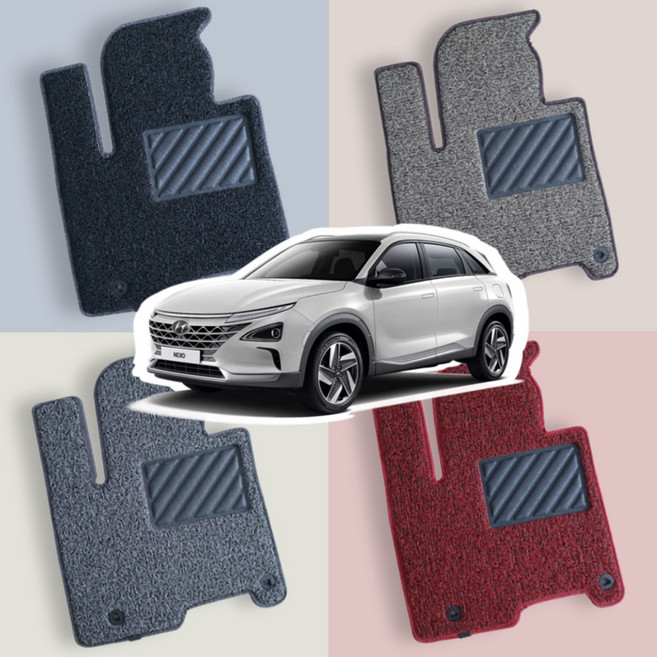 현대 넥쏘 수소차 전기차 코일매트 한대분 풀세트 카매트 발매트 확장형 바닥매트 발판 깔판 차량용 자동차 차량, 심리스 한대분 (앞좌석+뒷좌석), 베이지, 결제시 추가정보란에 차종코드 입력