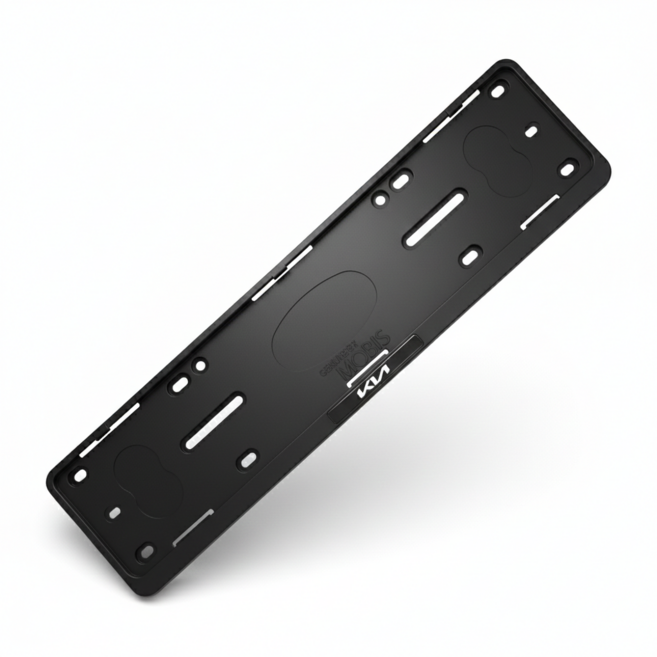 초이스몰 현대모비스 신형로고 기아 자동차 보조 번호판가드 비천공 천공겸용 전기차 플레이트, 블랙, 2개