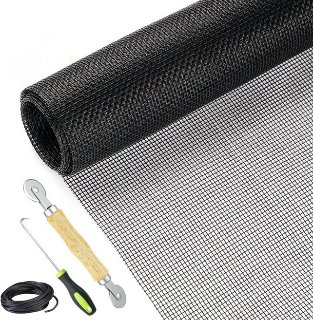 화면 수리 키트 간편한 DIY 프로젝트 36인치 x 90인치 유리섬유 스크린 메쉬 도구 및 윈도우 슬라이딩 도어 및 파티오 스크린용 스크린 리테이너 스플라인 스크린 교체 키트 36, Gray, 36" x 90"