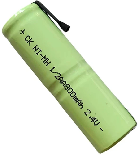 전기 면도기 칫솔용 용접 탭 포함 Ni-MH 충전식 배터리 12 AA nimh 셀 800mah 2.4V, 02 1pcs