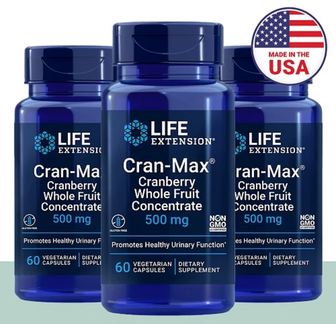 Life Extension Cran Max 500mg 라이프익스텐션 크랜 맥스 크랜베리 60캡슐 3통, 3개, 60정 - 쿠팡