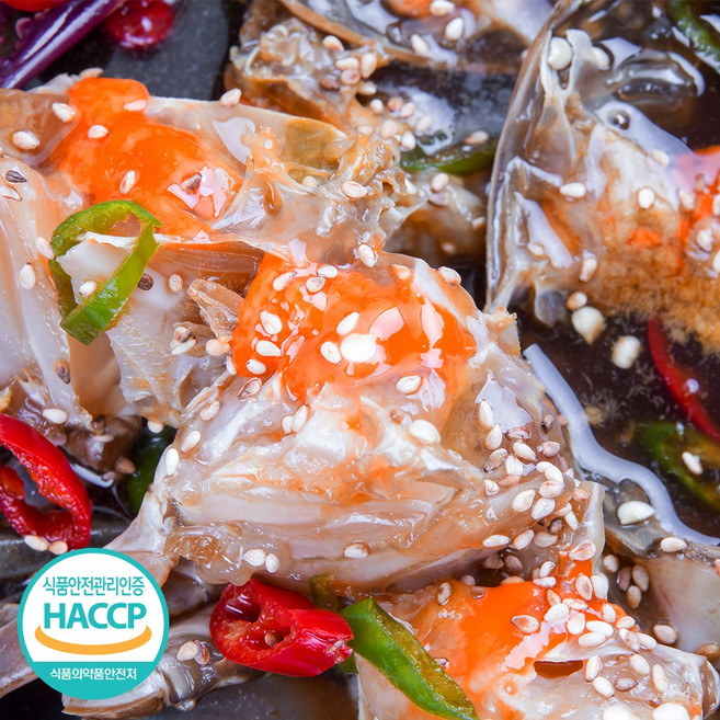 진미 소문난 하프절단 간장게장 1kg - 신선한 밥도둑 간편 반찬, 일반형 2미 4조각, 1개, 1L