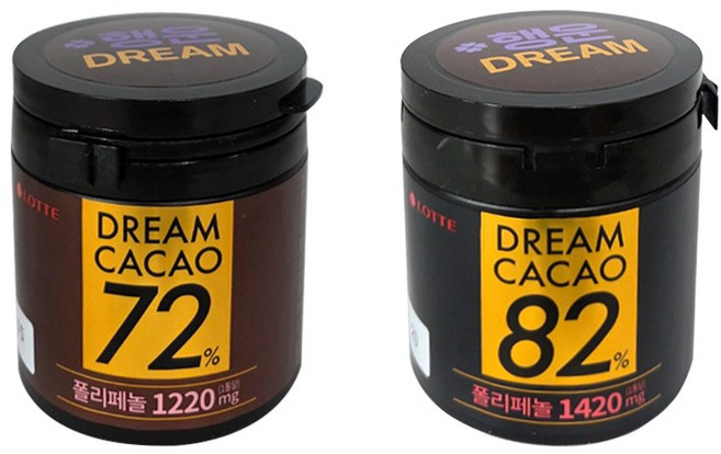 행운DREAM 드림카카오 86g 1개씩 (72프로 + 82프로), 1세트, 172g