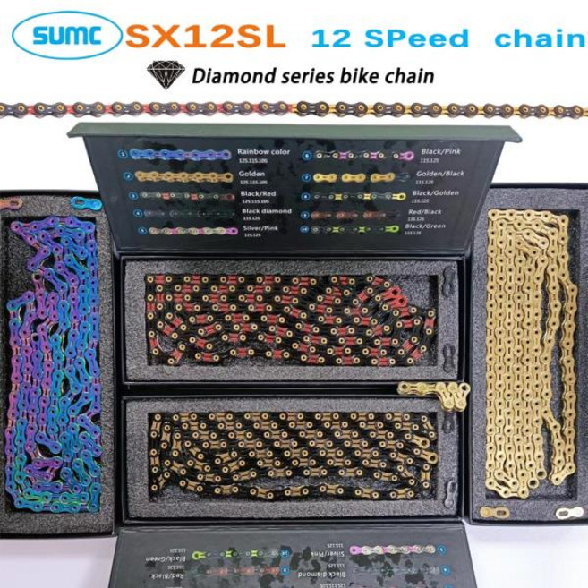 SUMC-12 단 기어 MTB 로드 바이크 다이아몬드 시리즈 체인 126L 초경량 SX12SL 색상 산악 자전거 12V Shimano Sram, 09 SX12SL Bianchi 2, 1개