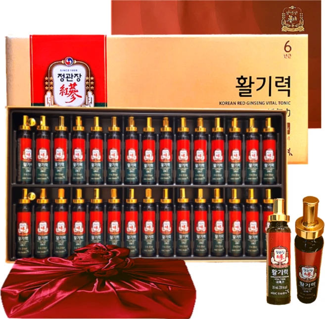 정관장몰 홍삼정 활기력 30병 마시는 홍삼정(멀티 비타민 함유)+쇼핑백 가정의달 부모님 여행 골프 선물세트 1개, 20ml, 30세트 - 쿠팡