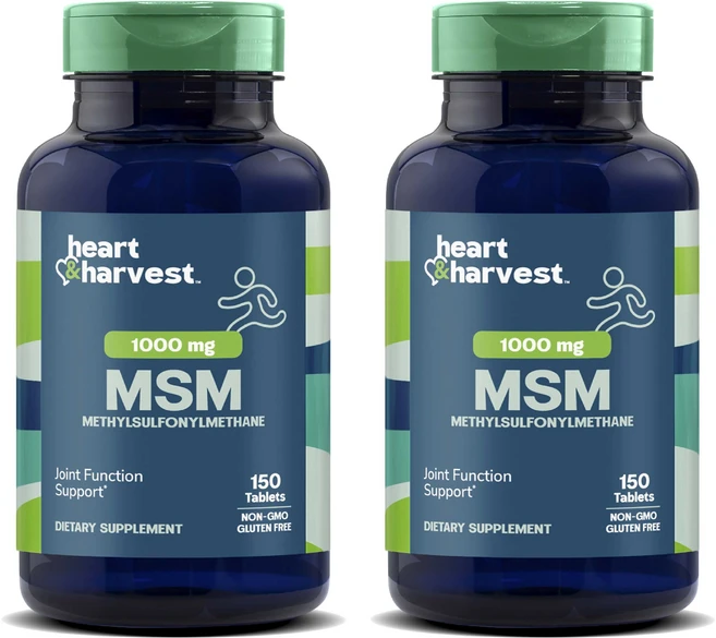Heart & Harvest 1000mg MSM 메칠설포닐메탄 타블렛, 2개, 150정 - 쿠팡