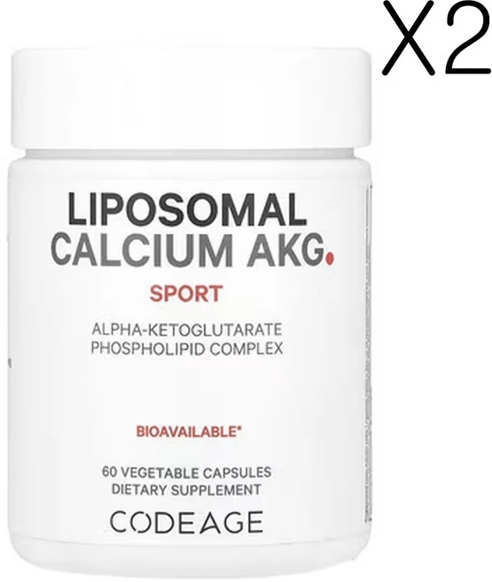 코드에이지 리포소말 칼슘 AKG 스포츠 700mg 60베지캡슐, 2개, 60정 - 쿠팡