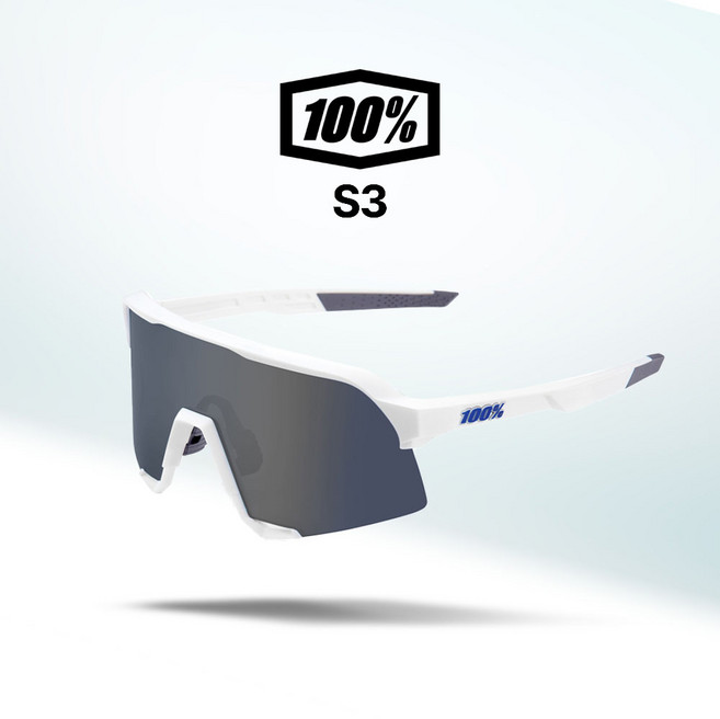 100% 고글 S3 자전거 야구 골프 스포츠 선글라스 100퍼센트 100프로(05), 07.매트화이트/블루미러(06), 1개