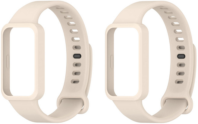 오네꼬네 샤오미 미밴드9 액티브 일체형 스트랩 밴드 시계줄 호환용, 2개, 스타라이트