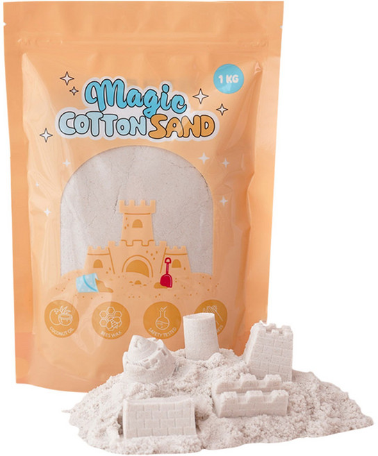 따블리에 매직 코튼 샌드 모래놀이, 1개, 1kg, 화이트