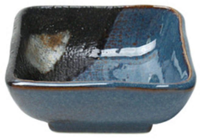 ATT 일본수입 도자기 사각 종지 간장종지 한정식 일식집 소스그릇 미니 반찬기, 네이비, 1개