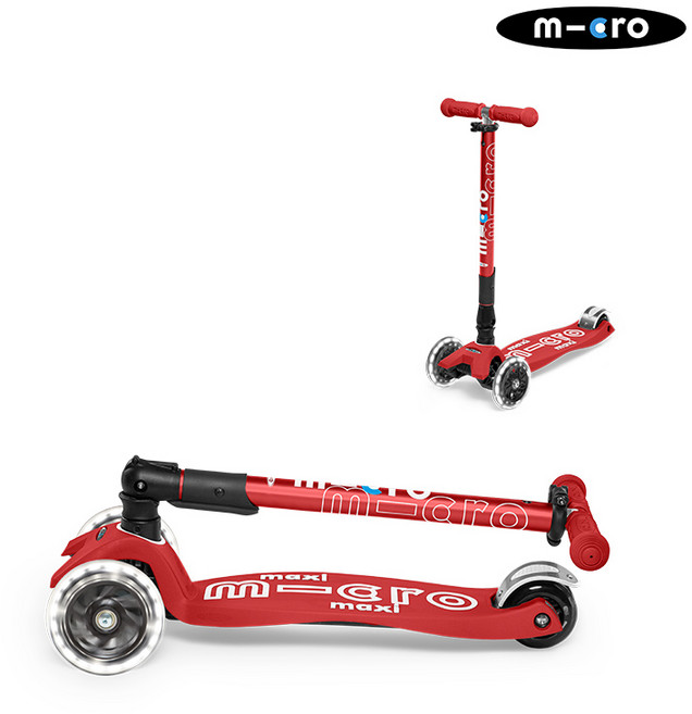 마이크로킥보드 맥시T 폴더블 LED 킥보드, 레드, 1개