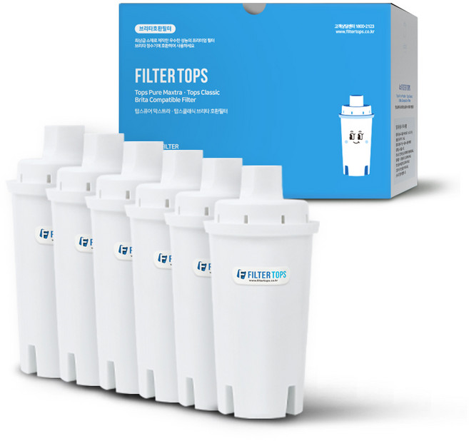 [호환] 필터탑스 탑스클래식 카본 정수필터 브리타 클래식 호환 6개 세트