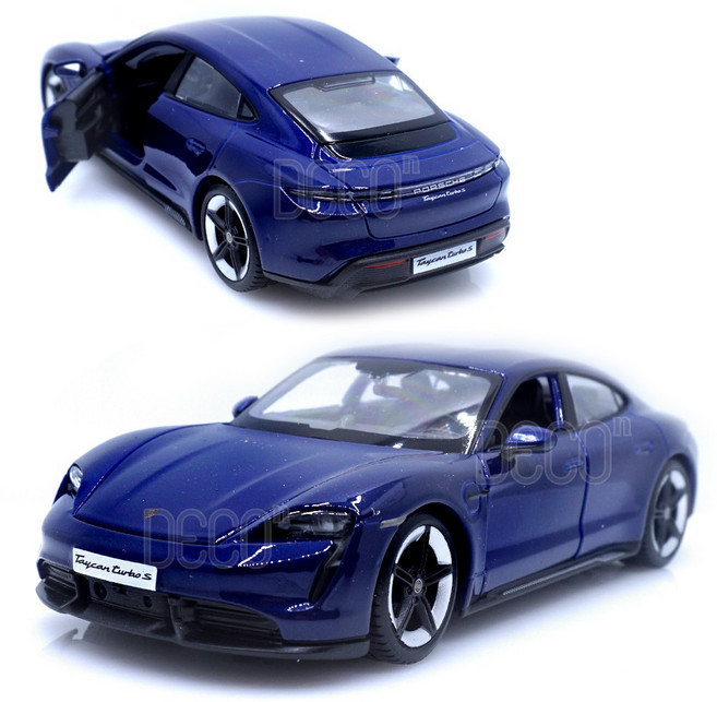 1:24 포르쉐 타이칸 터보 S 블루 미니카 다이캐스트, 24포르쉐타이칸S(블루), 1개