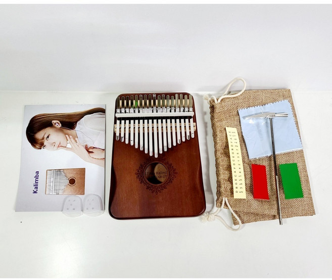 칼림바 17키 음계 마호가니 고급 원목 칼림바 풀세트 구성품 Kalimba, 1.원형, 1개