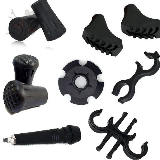 발 트레킹 부속품 고무 촉 클립 등산 교체용 스틱 패킹 초경 노루발 고정 마개, 1개, 고정클립(1ea)