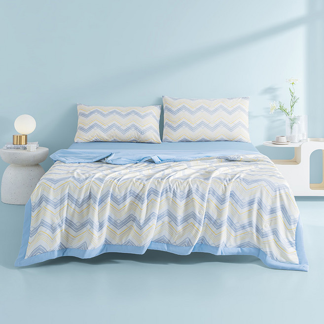 물세탁 폴리에스테르섬유 에어컨 여름 이불, 블루