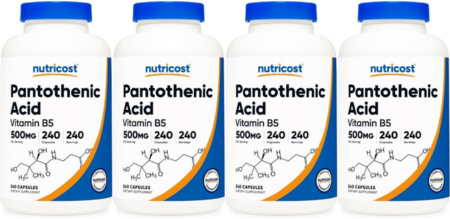 뉴트리코스트 비타민 B5 판토텐산 500mg, 4개, 240개