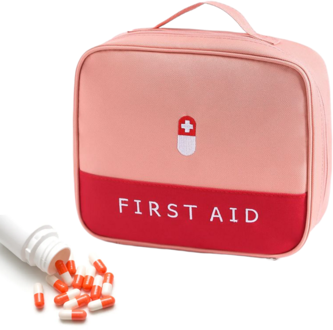 어썸트립 여행용 응급키트 약보관함 구급파우치, 피치 핑크
