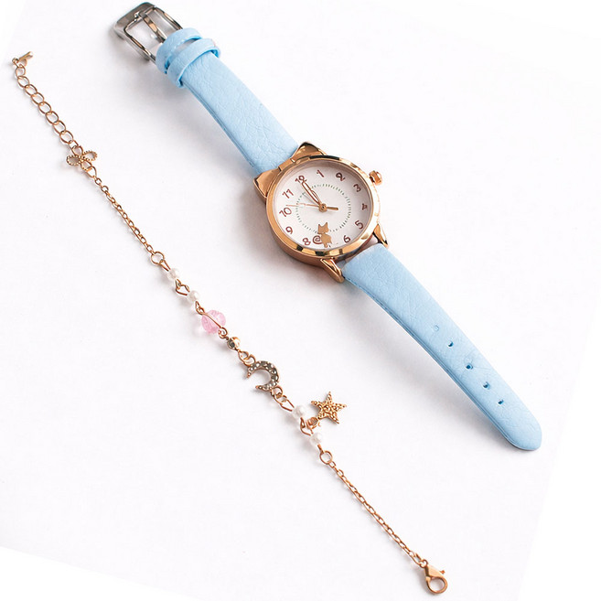 러블리 캣 어린이 시계 팔찌 세트 초등학생 시계 여아 손목시계