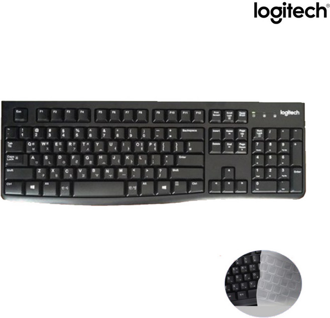 로지텍 USB 유선 일반형 키보드, 블랙 키스킨포함 로지텍국내정품, k120