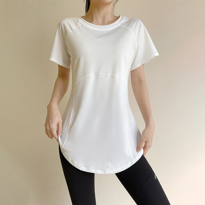 쿨쉐어 여성용 커버업 힙커버 필라테스 요가 운동복 상의 반팔