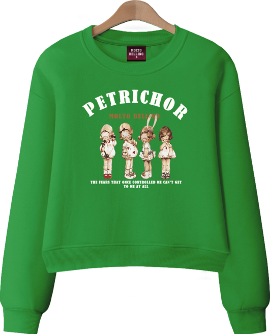 몰토벨리노 [ANSANGSA] 페트리코르 여성 semi크롭 루즈핏 맨투맨 수웻트 셔츠