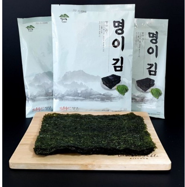 명이김 산마늘 명이나물 구운김 서림농원 완도김 명절선물세트 웰빙반찬 무농약 아이들반찬, 전장김 3봉, 1개