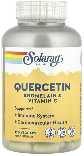 솔라레이 퀘르세틴 브로멜라인 & 비타민 C Solaray Quercetin Bromelain & Vitamin C 120정, 1개