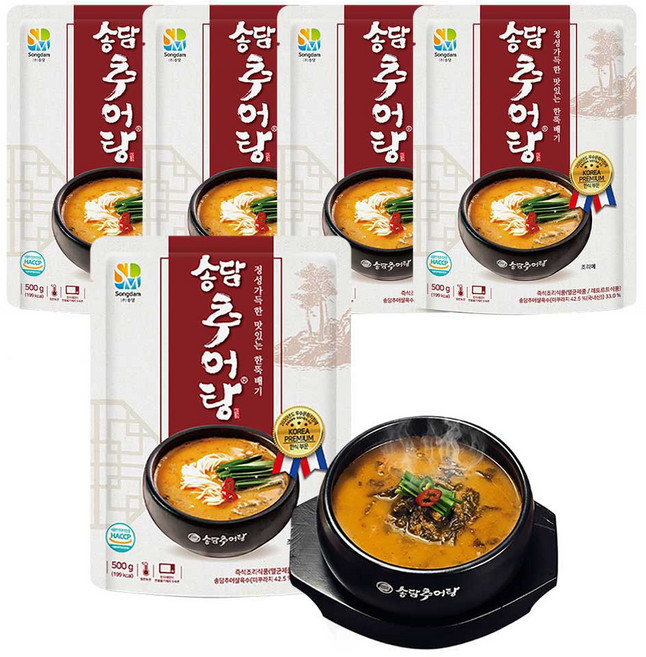 송담추어탕 전통방식 맛 그대로 집에서 즐기는 간편식 보양식 건강식, 5개, 500g