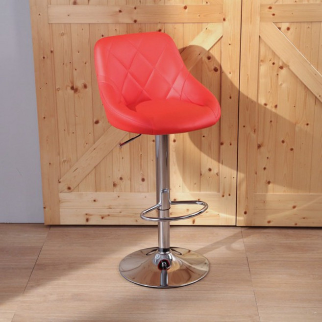 艾瑪高吧腳圈吧台椅 旋轉椅 工作椅 美容椅 事務椅 美髮椅 LOG-173HX, 1個, 全紅