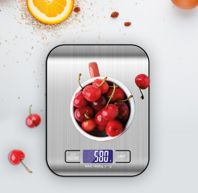 스텐 전자저울 3kg 주방저울 베이킹 이유식 정밀계량 요리 카페용으로 쓰기 편한 생활방수, 단품
