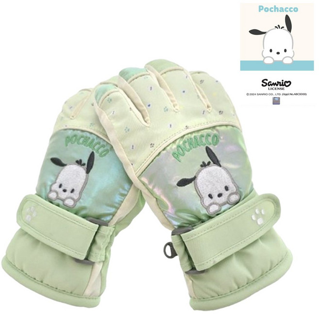산리오 여아용 포차코 샤이닝 방한 스키장갑