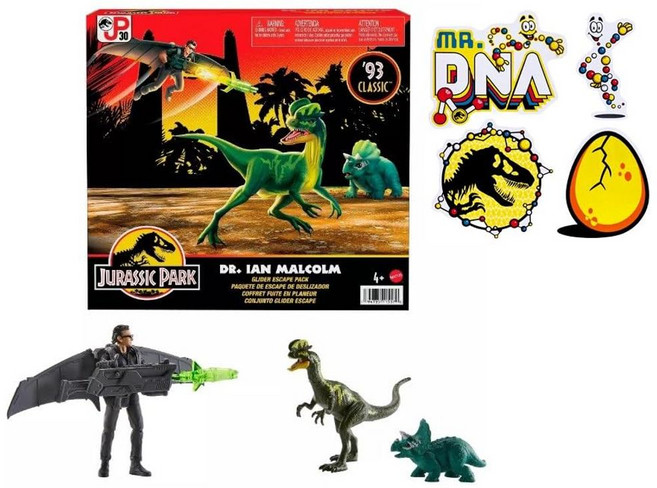 Jurassic World Park 93' 클래식 보너스 스티커 포함 (Dr. Ian Malcom - 글라이더 이스케이프 팩)