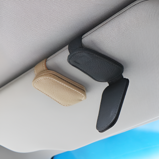 차량용 선글라스 거치 클립 1+1, 1개, 블랙+베이지