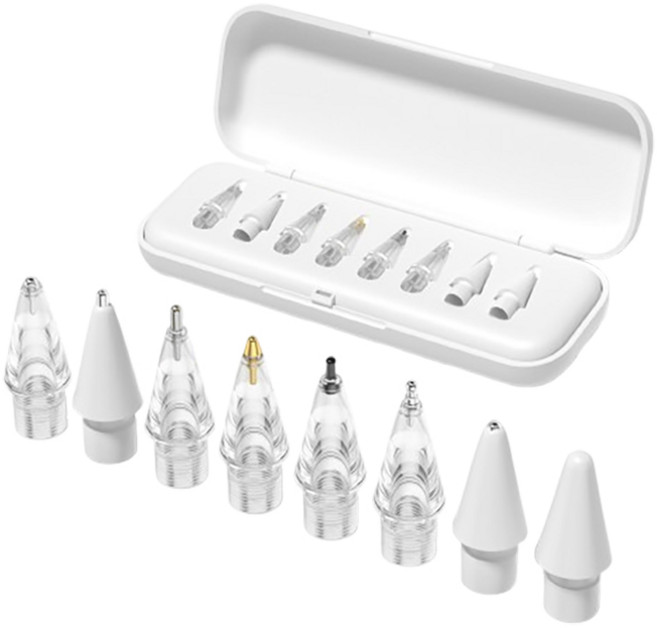 투에이비 애플펜슬 호환 교체용 펜촉 8종 세트, 1세트, 화이트