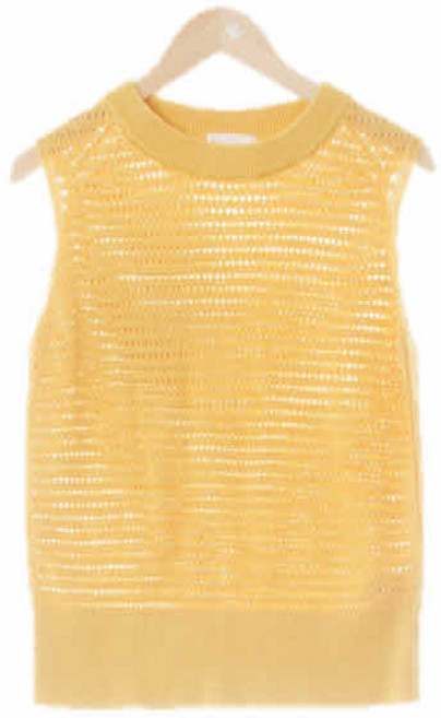 9756 COS레몬제스트 가공지제 니트메쉬펀칭베스트 [S]