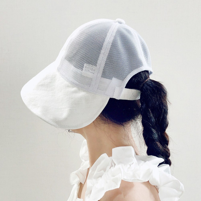 린넨 모자 매쉬 여름 워터파크 넓은 챙 여자 물놀이 벨크로 버킷햇 썬캡