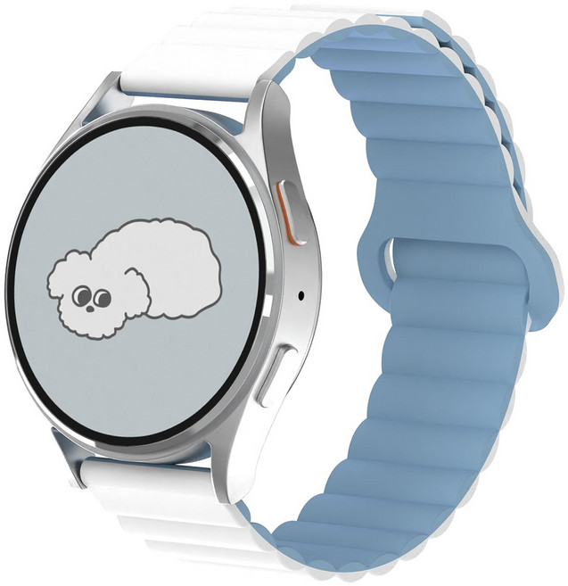 아이메이드잇 갤럭시워치 호환 실리콘 마그네틱 스트랩 밴드, 화이트