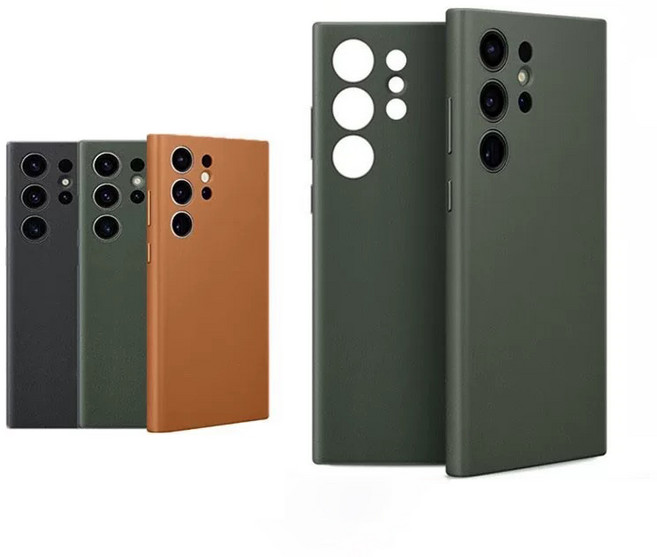 갤럭시 S22/S23/S24 울트라 심플 레더 가죽 커버 휴대폰 케이스