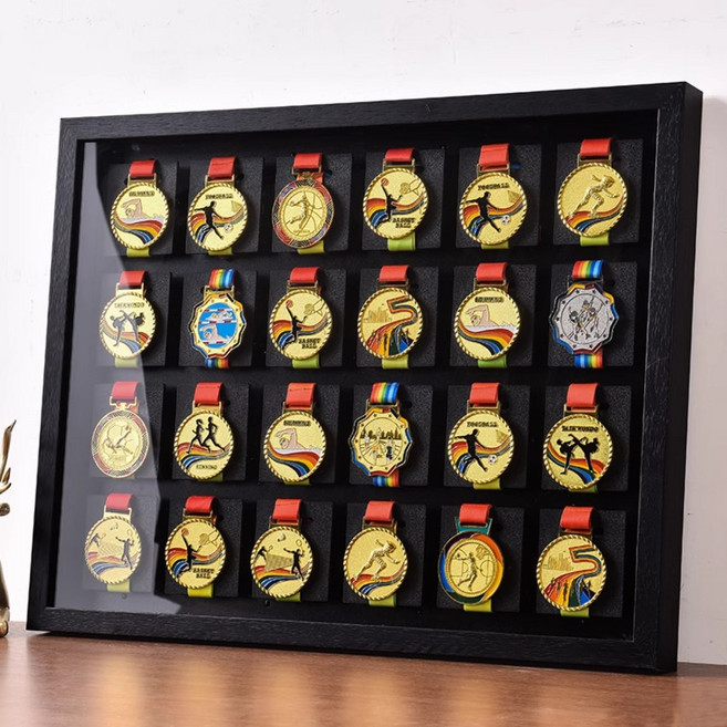 메달 액자 걸이 보관함 전시 프레임 거치대, 블랙