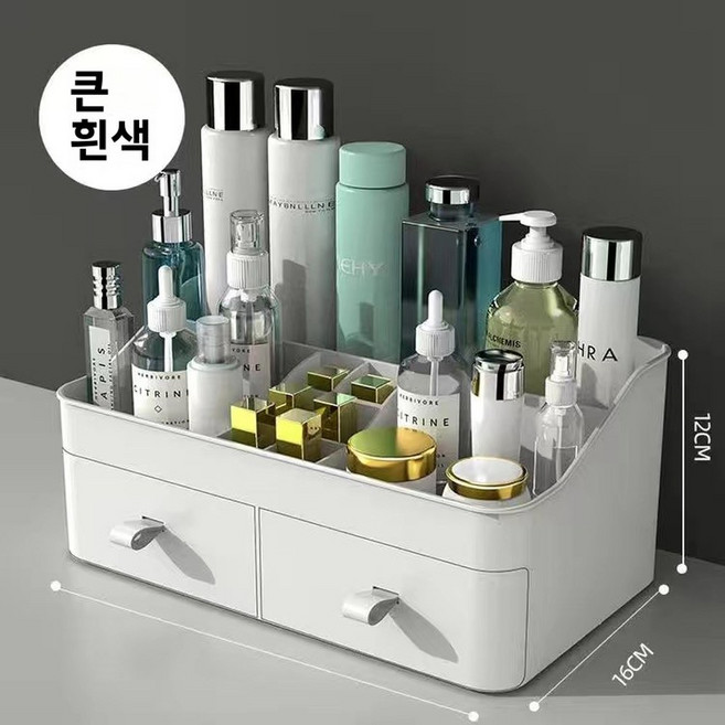 상자 수납 박스 케이스 화장 가방 스탠드 화장실, White two drawers, 1개