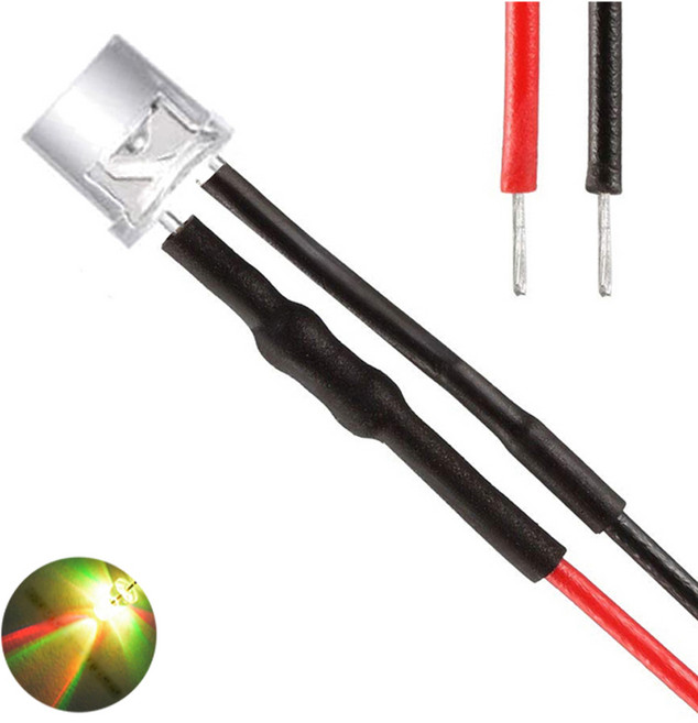 9V 5파이 컬러풀슬로우 와이어 LED 튜닝 조명 키트 실험 전자부품 모형차 과학 수업용, 10개
