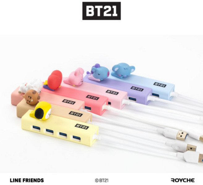 BT21 우주스타 베이비 피규어 USB 3.0 허브, 슈키, 1개
