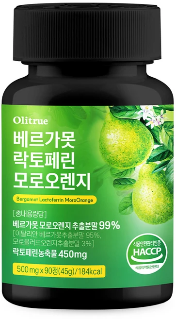 올리트루 베르가못 락토페린 모로오렌지, 1개, 90정 - 쿠팡
